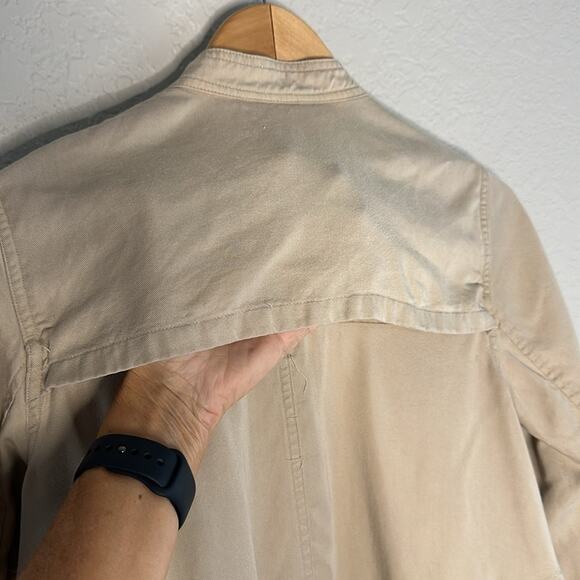 Urban Outfitters Silence+Noise Tencel Khaki Tan Jacket Baggy Boho Neutral Pocket - Picture 7 of 10